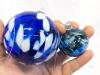 2 Handblown Art Glass Gazing Ball / Witch Ball / Friendship Ball Ornaments, 2" - 3" " No Chips or Cracks - 2