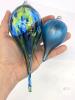 2 Handblown Art Glass Reverse Tear Drop Gazing Ball Ornaments, 4" - 6.5" Long, No Chips or Cracks - 2
