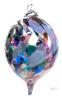 Handblown Art Glass Reverse Teardrop Gazing Ball / Witch Ball / Friendship Ball Ornament, 5.75" No Chips or Cracks