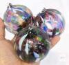 3 Handblown Art Glass Gazing Ball / Witch Ball / Friendship Ball Ornament, 2.75" No Chips or Cracks - 2