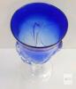 Hand-Blown Cobalt Blue Art Glass Goblet, Signed and Dated 89, Swirled Clear Stem, 7-Inch - 3