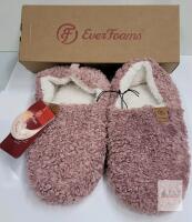 EverFoams Women&rsquo;s Plush Memory Foam House Slippers, Pink, US 9-10, Non-Slip, w/ Box