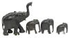 Antique Ebony Wood 4pc Elephant Family, Up To 6.75" Tall, Chips & Cracks Present, Some Natural Material Details Missing (Tusks, Toenails) - 4