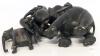 Antique Ebony Wood 4pc Elephant Family, Up To 6.75" Tall, Chips & Cracks Present, Some Natural Material Details Missing (Tusks, Toenails) - 7