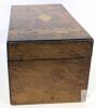 Antique Marquetry Mosaic Inlaid Burl Walnut Tea Caddy Decorative Stash Box, 10" &times; 5.35" &times; 4.75" Tall, Chip Present on Side of Lid - 5