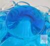 Murano Style Blue Hand-Blown Cased Glass Art Bowl Ashtray, Pulled Rim, Organic Form, c. 1960s - 5