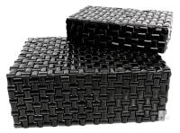 Pair of Matching Faux Wicker Trinket Boxes