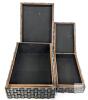 Pair of Matching Faux Wicker Trinket Boxes - 2