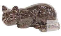 Samaco Ceramic Cat Figure 12" Long, Speckled Glaze, AG0842, No Chips or Cracks