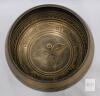 4.3" Tibetan Singing Bowl with Etched Buddhist Motifs and Wooden Striker - 3