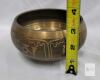 4.3" Tibetan Singing Bowl with Etched Buddhist Motifs and Wooden Striker - 4