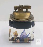 Vintage SMC Aquarium Lucite Tabletop Lighter with Sea Motif, 1960s Japanese Design