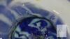 Hand-Blown Art Glass Goblet by Jon Duncan, Blue & White Feathered Swirl, 6.5 In, Signed Studio 18 - 4