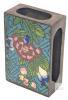 Antique Match Box Holder / Brass and Enamel Cloisonn&eacute; with Floral Designs, 2.25" Long - 2