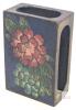 Antique Match Box Holder / Brass and Enamel Cloisonn&eacute; with Floral Designs, 2.25" Long