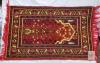 Handwoven Persian-Style Area Rugs, 25x40" Wool, Central Medallion & Floral Pattern, Red Fringe