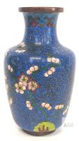 Vintage Hand enameled Cloisonn&eacute; Chinese Small Vase, Cherry Blossom Design, 5.25"