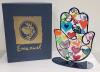 Yair Emanuel SHL-17 Hamsa Hand Sculpture, Laser-Cut Metal, Hand-Painted Hearts Design, 9" x 6.5" x 2.5" - 4