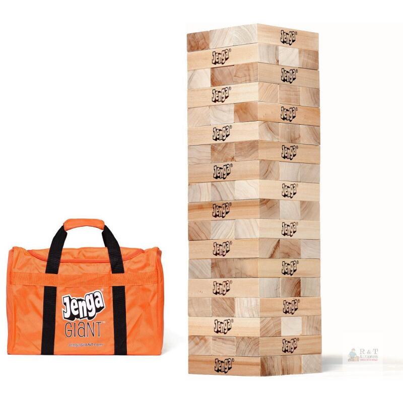 Jenga Giant JS7 Hardwood Stacking Game, 54 Blocks, Stacks Over 5 Feet, Carry Bag Included