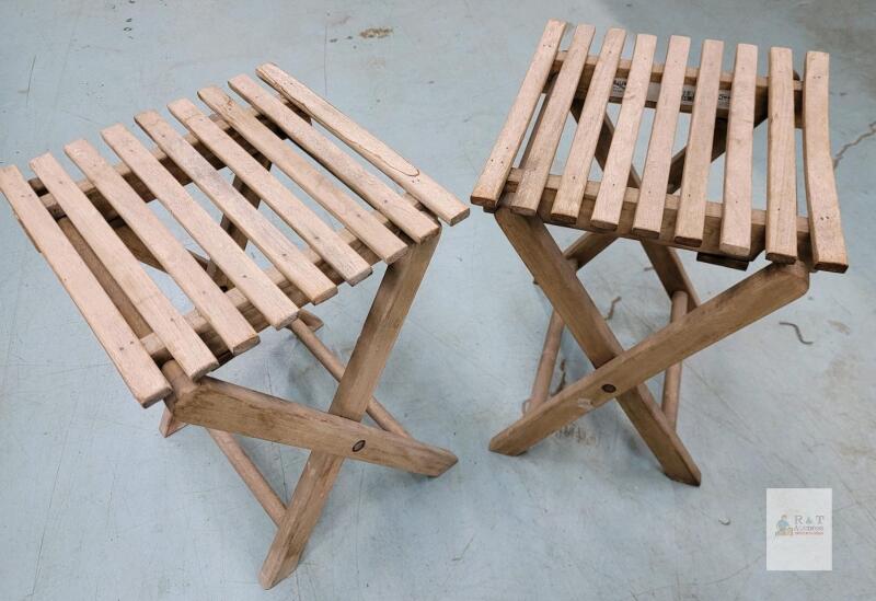 IKEA BIUR&Ouml;N Folding Wooden Stools, Set of 2, Natural Finish, Compact Design