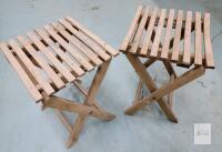 IKEA BIUR&Ouml;N Folding Wooden Stools, Set of 2, Natural Finish, Compact Design