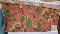 International Group Madame Butterfly Chinoiserie Fabric, Terracotta, 54&rdquo; Wide, Vintage Print