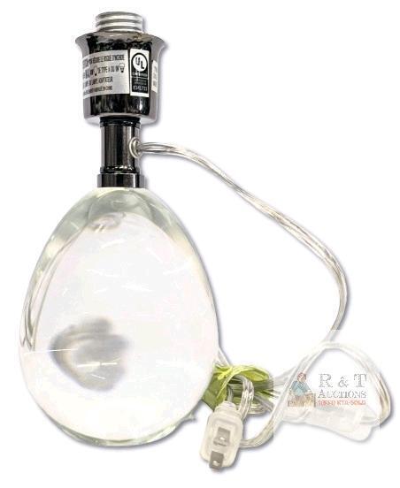 Surprisingly Heavy Jonathan Addler-Style Glass Lamp Base, 9.5", No Chips or Cracks, Tested For Power