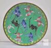 Chinese Cloisonn&eacute; Enamel Vase & Plate Set with Floral and Bat Motifs - 3