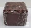 CB2 Rosa Levanto Marble Box, 4"x4"x3", Deep Plum with White Veining