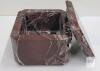 CB2 Rosa Levanto Marble Box, 4"x4"x3", Deep Plum with White Veining - 2