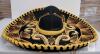 Black Velvet Charro Sombrero, Gold Embroidery & Sequins, Adult Size, Mexican Mariachi Hat