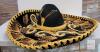 Black Velvet Charro Sombrero, Gold Embroidery & Sequins, Adult Size, Mexican Mariachi Hat - 2