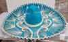 Pigalle Bright Turquoise Mexican Charro Sombrero with Sequin Embroidery