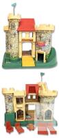 Vintage Fisher-Price Play Family Castle With Furniture Pieces, Good Condition, Wear & Tear to Decals, Discoloration, Could Do With A Wipe-Down