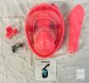 NEW Pink Full Face Kids Snorkel Mask, Detachable Snorkel, 180&deg; Panoramic, Mesh Bag, X0042VKL5 - 2