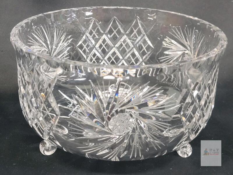 Vintage Footed Pinwheel Crystal Bowl Patterns, 8.25" Diameter