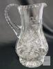9" Cut Glass Crystal Water Pitcher with Starburst Design, 64 oz Capacity