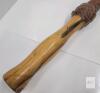 Braided Leather Bullwhip 8ft. 6" Long with Wooden Handle, Brown, 12 Plait, Popper, Used Condition - 3