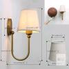New Pathson Antique Linen Fabric Wall Sconces Set of 2, Hardwired Curved Arm Bathroom Vanity Light, Indoor Wall Decor Lamp for Living Room, Kitchen, Bedroom, Foyer - 2