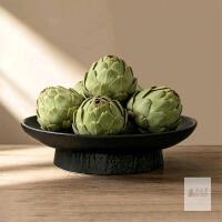 New Seicasaya 28 cm Countertop Decor Pedestal Serving Bowl Matte Finish Stonelook Ceramic Modern Minimalist Accent (Black)