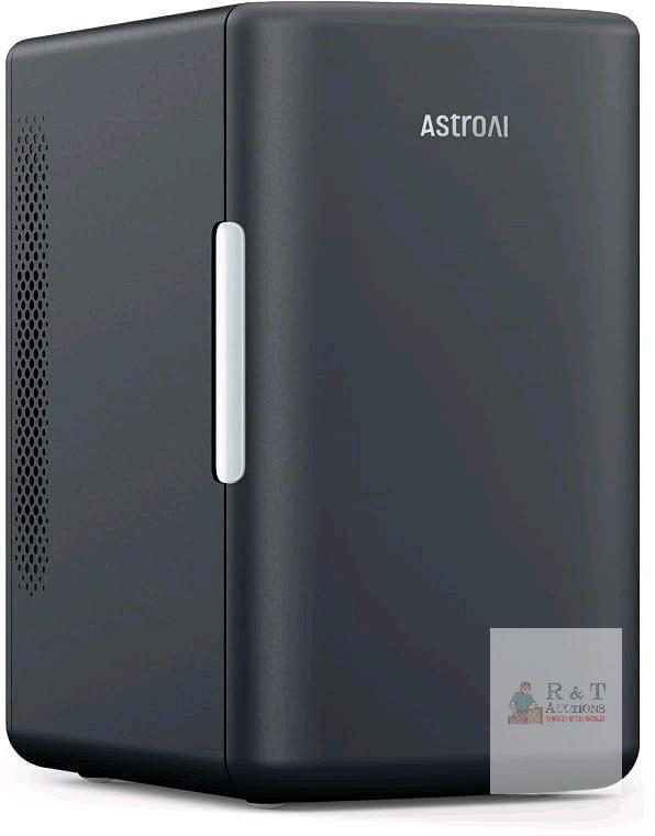 New AstroAI Mini Fridge 2.0 Gen, 6 Liter/8 Cans Makeup Skincare Small Fridge 110V AC/ 12V DC Portable Thermoelectric Cooler and Warmer Little Tiny Fridge for Bedroom, Cosmetics,Car (Dark Black)