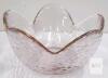 Elegant 12" Scalloped Glass Bowl with Gold Rim and Textured Finish