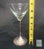 MCM Martini Glasses Set of 5, Hammered Silver Stems, 7.25" Tall, - 3