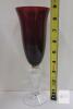 Ruby Red Wine Goblets 8.5" Tall, Gold Trim, Clear Stem, Mid-Century Modern - 3