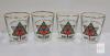 Canada Centennial 1867-1967 Commemorative Shot Glass Set, Gold Rim, Maple Leaf Logo, 4-Piece