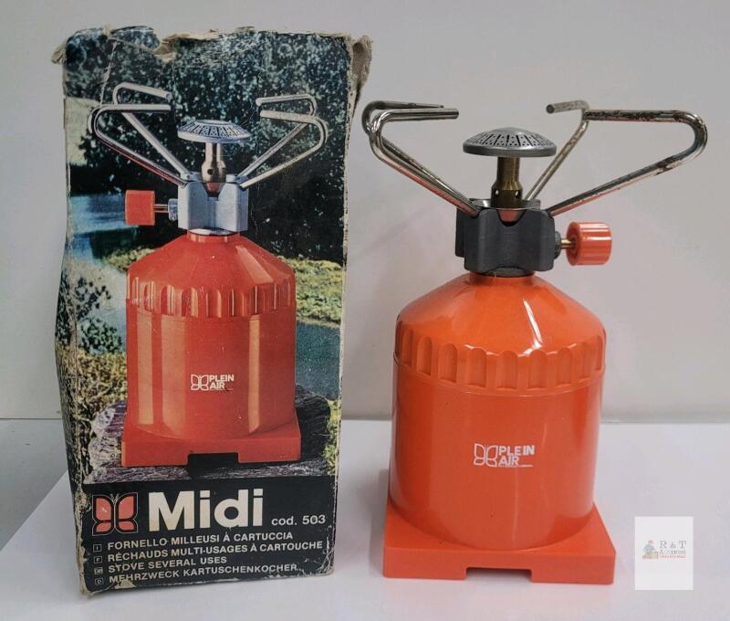 Plein Air MIDI Portable Camping Gas Stove cod. 503, Compatible with G 200 Cartridge, Orange