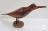 Hand-Carved Wooden Bird Sculpture, Jamaica 1978, Folk Art Decoy, 10" x 3" x 4"