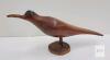 Hand-Carved Wooden Bird Sculpture, Jamaica 1978, Folk Art Decoy, 10" x 3" x 4" - 2