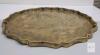 Antique Brass Tray with Engraved Asian Garden Scene, 11" Diameter, Scalloped Edge - 3