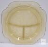 Amber Depression Glass Divided Plate &ndash; Federal Glass Patrician Pattern, 10" Diameter